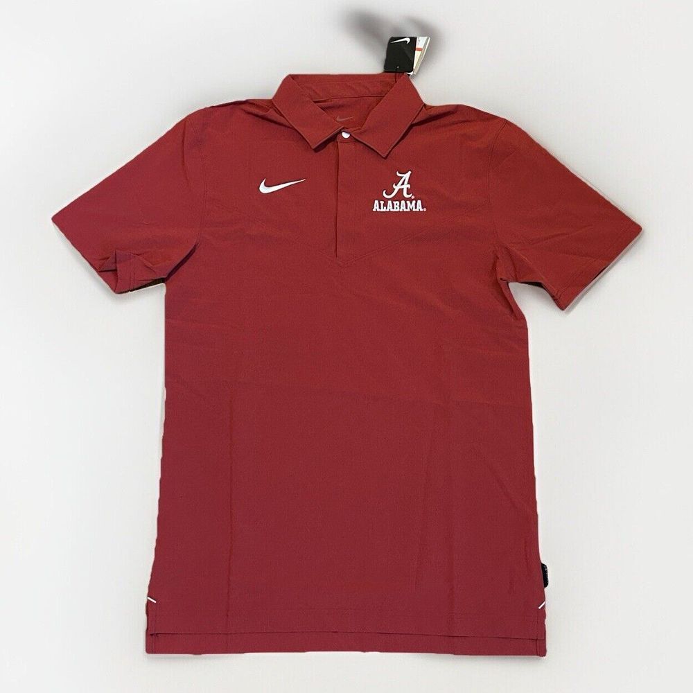 Men's Nike Alabama Crimson Tide Coaches Sideline Polo Shirt Red Small DN5604-613
